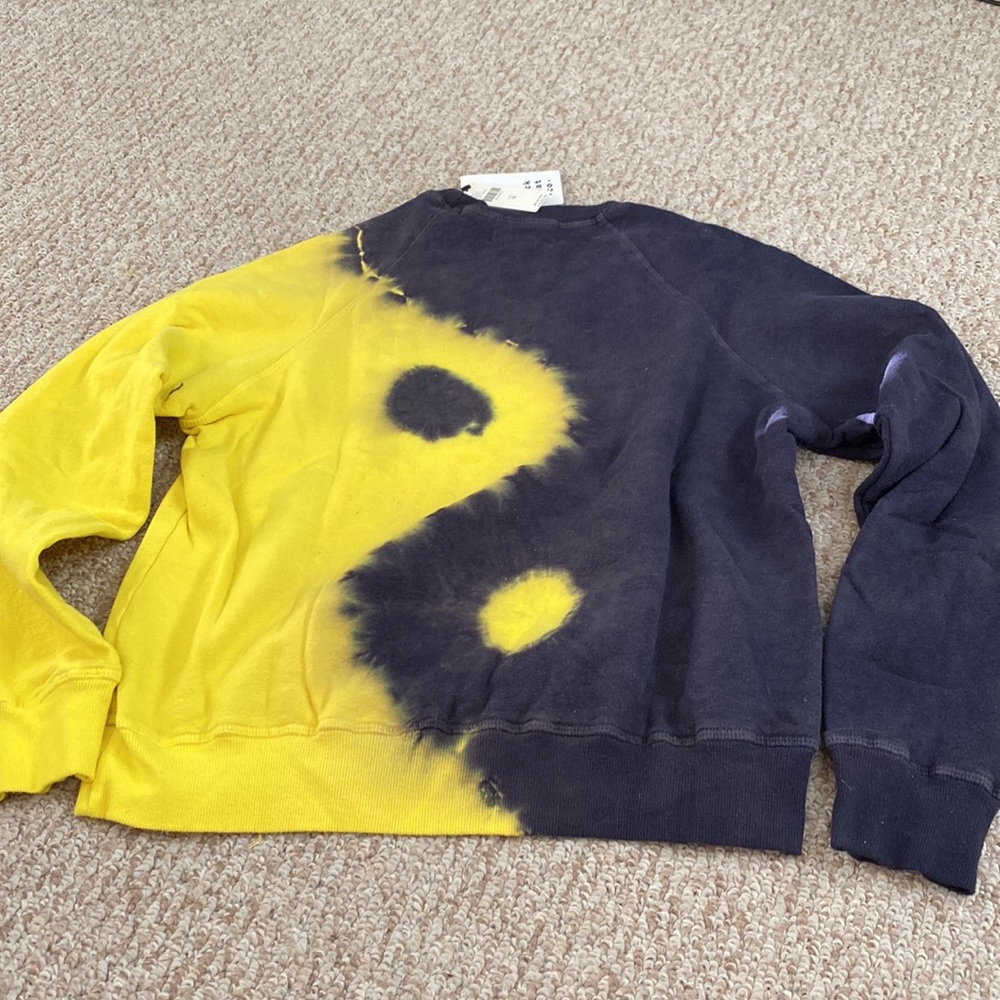 Anthropologie Navy & Yellow Yin Yang Tie-Dye Sweatshirt - Picture 5 of 9